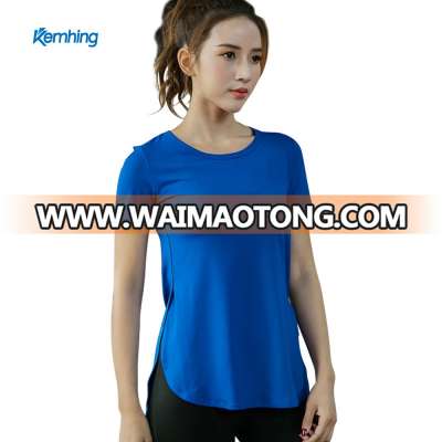 Custom dry fit sports womens yoga fitness gym t shirt wear set