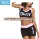 printed sports wear costumes ladies sports bra and shorts set